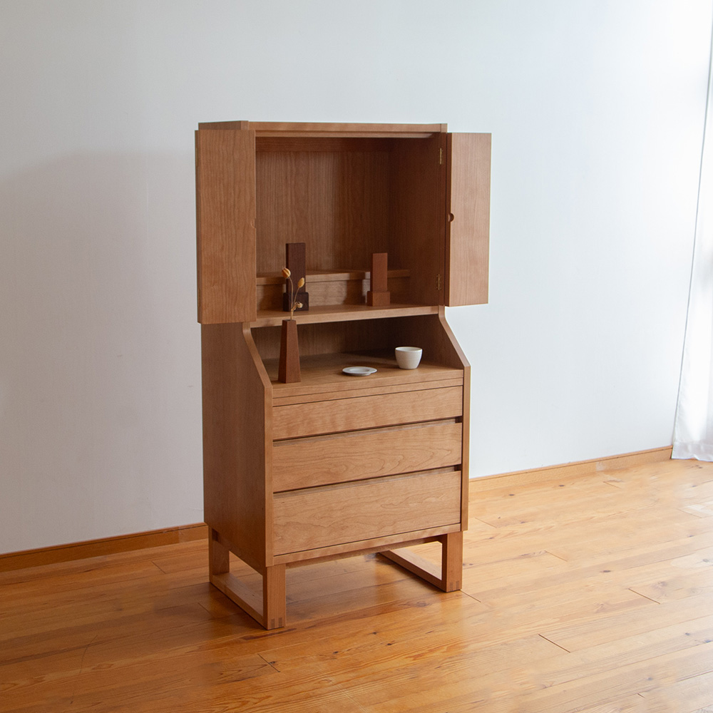 ブラックチェリーのシンプルな創作仏壇 ブラックチェリーのシンプルな創作仏壇 無垢材