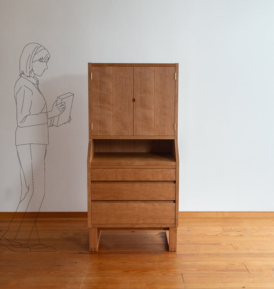 仏壇に見えないブラックチェリーの仏壇 仏壇らしくない仏壇 無垢の木 オイルフィニッシュ