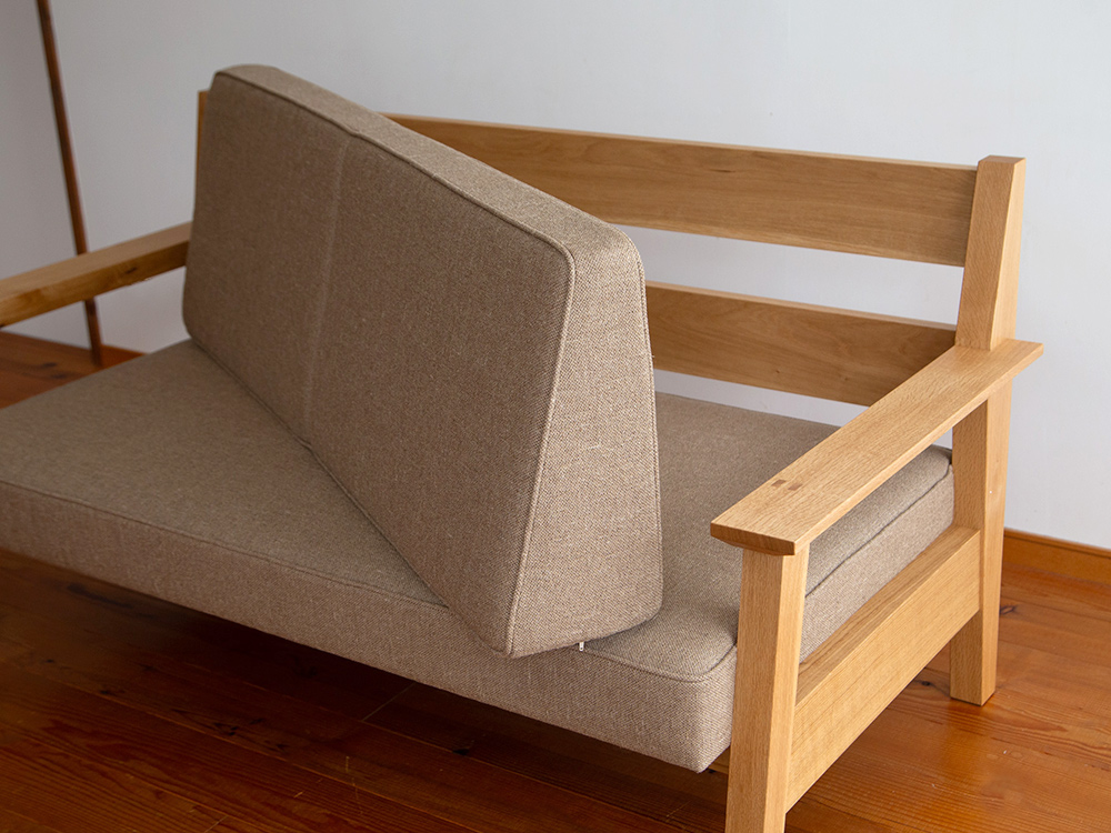 ナラ材で作ったソファ オーダーメイド オーダー家具 オーダーメイドのソファー