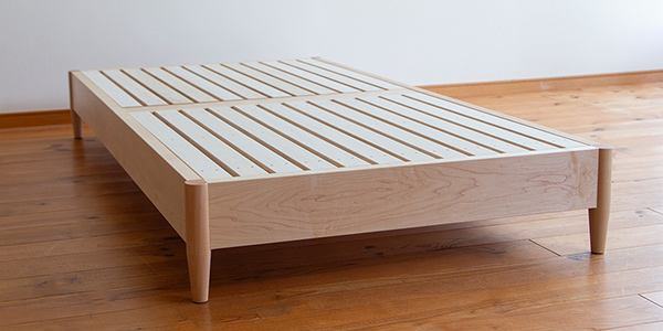 メープルの丸足ベッド ヘッドレスタイプ