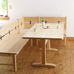 メープルのテーブル（130×80cm）とベンチ