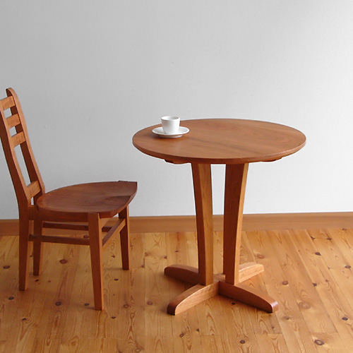 家具工房クラポ・ティーテーブル5254 (丸テーブル）ウォールナット・チェリー無垢材の注文家具